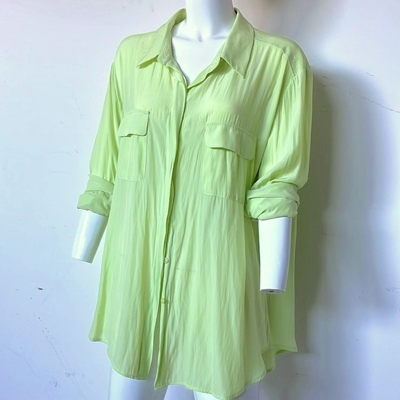 MELA PURDIE Relaxed Pocket Shirt in Oasis Lime, Select, Made in Australia. - Picture 2 of 7